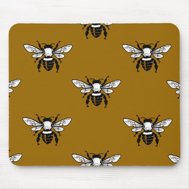 Apis Mellifera Honeybee Pattern Mousepad (Front)