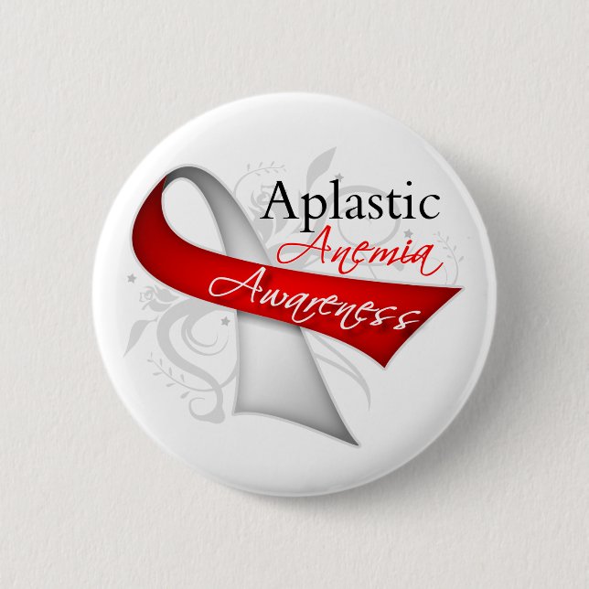 Aplastic Anaemia Awareness Ribbon 6 Cm Round Badge (Front)