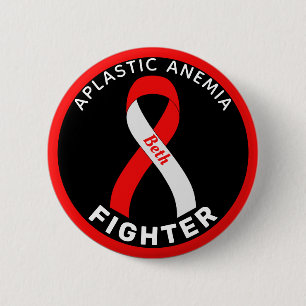 Aplastic Anaemia Fighter Ribbon Black Button