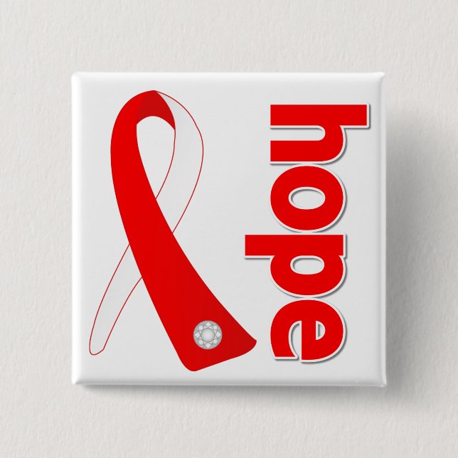Aplastic Anaemia Hope Ribbon 15 Cm Square Badge (Front)