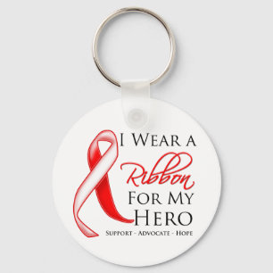 Aplastic Anaemia I Wear a Ribbon For My Hero Key Ring