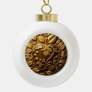 Aplle Ceramic Ball Christmas Ornament