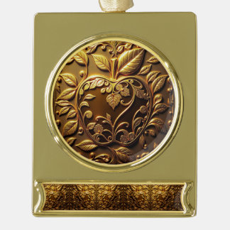Aplle Gold Plated Banner Ornament