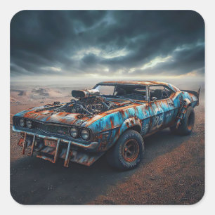 Apocalypse Classic Chevy Camaro  Square Sticker