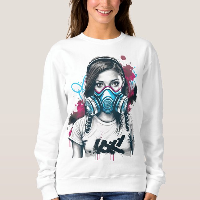 Apocalypse Girl Gas Mask  Sweatshirt (Front)