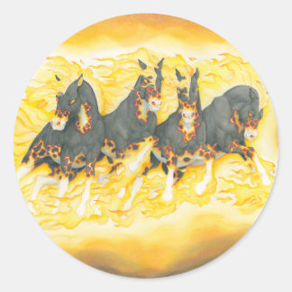 Apocalypse Horses Classic Round Sticker