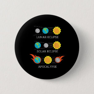 Apocalypse Lunar Solar Eclipse Space 6 Cm Round Badge