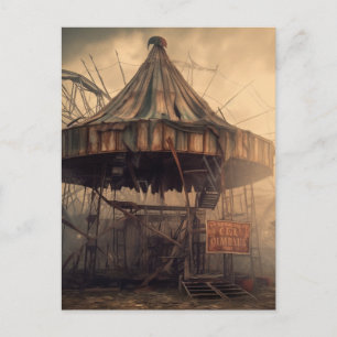 apocalyptic circus horror postcard