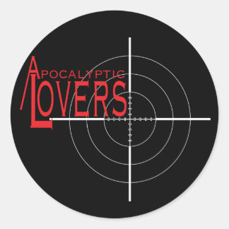 Apocalyptic Lovers Gun Sight Sticker! Classic Round Sticker