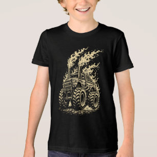 Apocalyptic Monster Truck in Flames Tri-Blend Shirt