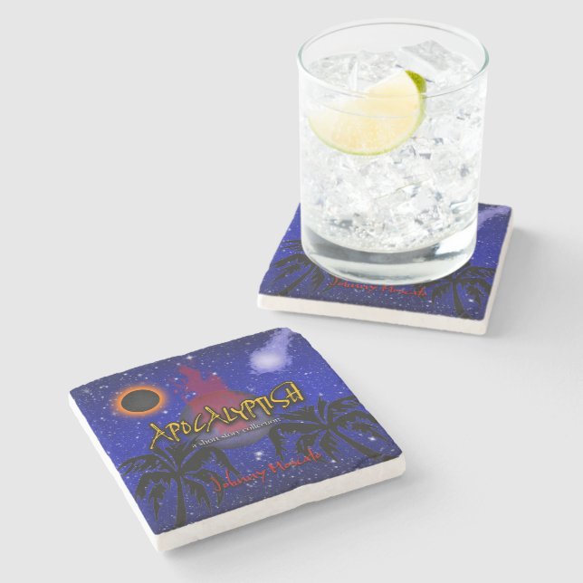 Apocalyptish Book Cover Stone Coaster (Side)