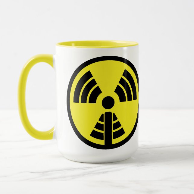 Apodcastalypse Mug! With the radiation logo! Mug (Left)