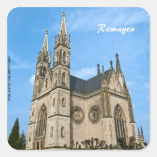 Apollinaris Church in Remagen, Germany Square Sticker