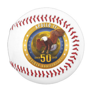 Apollo 11 50th Anniversary Golden Eagle and Moon - Baseball
