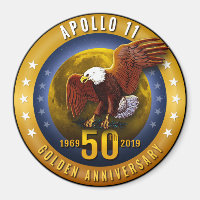 Apollo 11 50th Anniversary Golden Eagle and Moon -