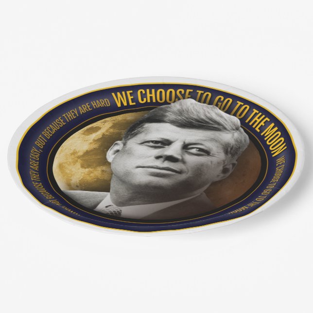 Apollo 11 50th Anniversary JFK We Choose Speech Paper Plate (Angled)