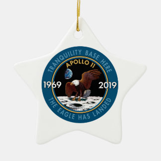 Apollo 11 50th Anniversary Mission Patch Insignia Ceramic Tree Decoration