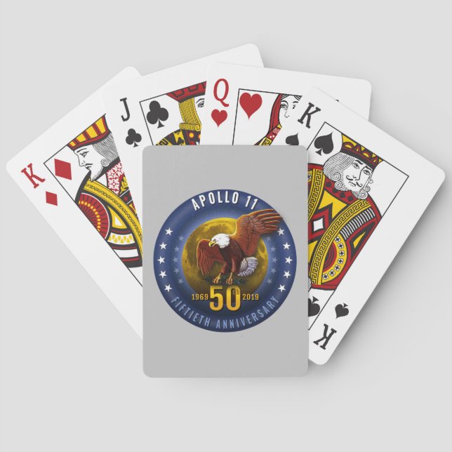 Apollo 11 50th Anniversary Starfield Moon Eagle - Playing Cards (Back)