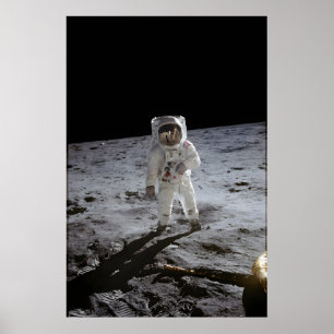 Apollo 11 Buzz Aldrin Walking on the Moon - NASA Poster