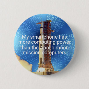Apollo 11 Computing Power 6 Cm Round Badge