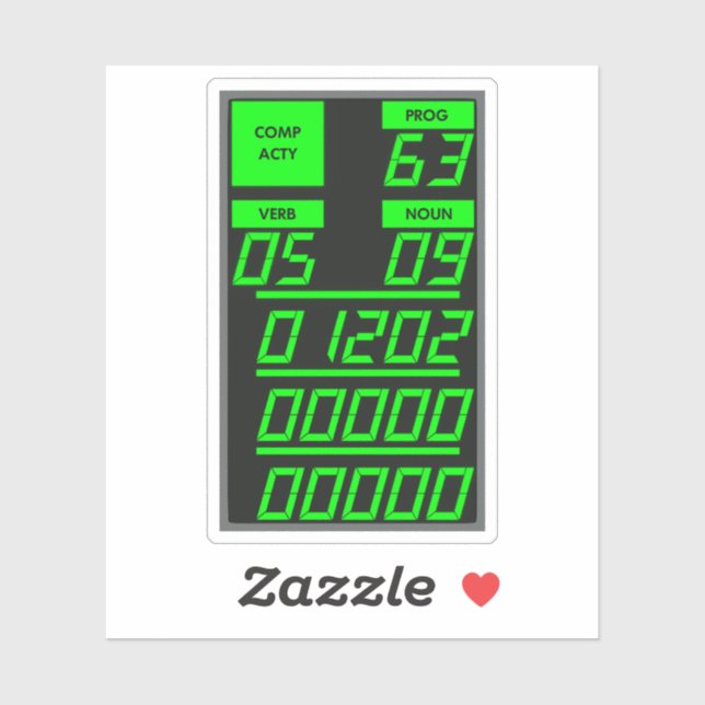 Apollo 11 DSKY Display, Alarm Code 1202 (Sheet)