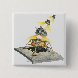 Apollo 11 Eagle module taking off from the Moon 15 Cm Square Badge