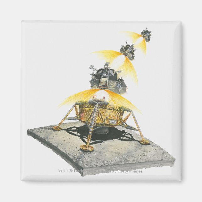 Apollo 11 Eagle module taking off from the Moon Magnet (Front)