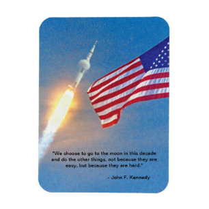 Apollo 11 launch with American Flag Magnet