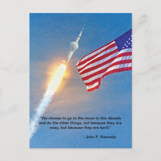 Apollo 11 launch with American Flag Postcard (Front)
