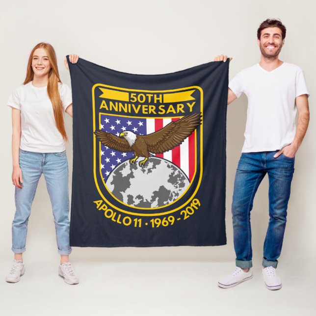 Apollo 11 Moon Landing 50th Anniversary Novelty Fleece Blanket (In Situ)