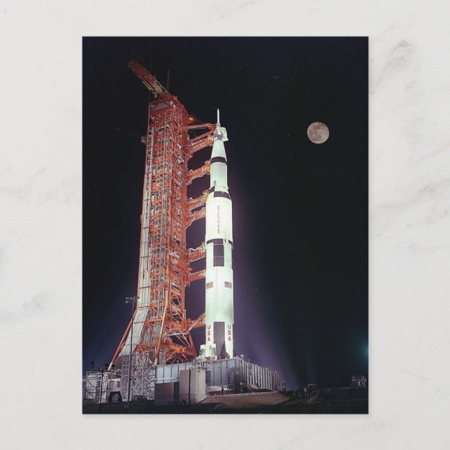 Apollo 11 Saturn V Rocket Postcard (Front)