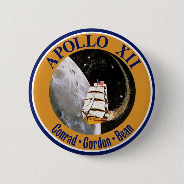 Apollo 12 Mission Patch Logo 6 Cm Round Badge (Front)