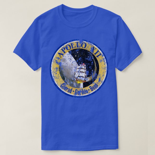 Apollo 12 XII Mission Distressed T-Shirt (Design Front)