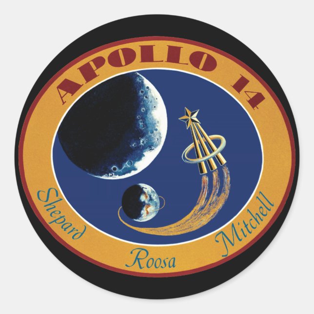 Apollo 14 NASA Mission Patch Logo Classic Round Sticker (Front)