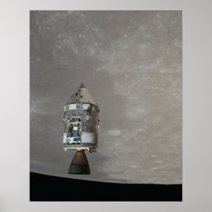 Apollo 15 Command Service Module above the Moon Poster