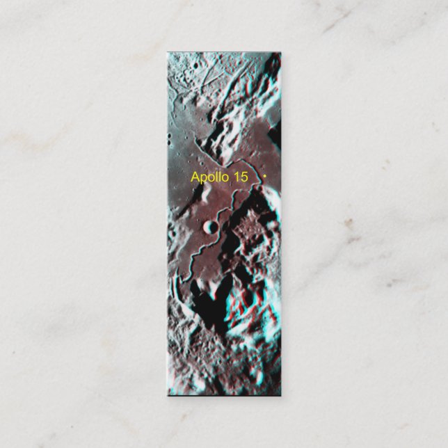 Apollo 15 Landing Site Anaglyph Mini Business Card (Front)