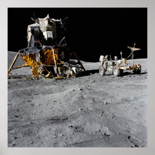 Apollo 16 Lunar Module & Lunar Roving Vehicle Poster