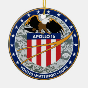 Apollo 16 NASA Mission Patch Logo Ceramic Tree Decoration