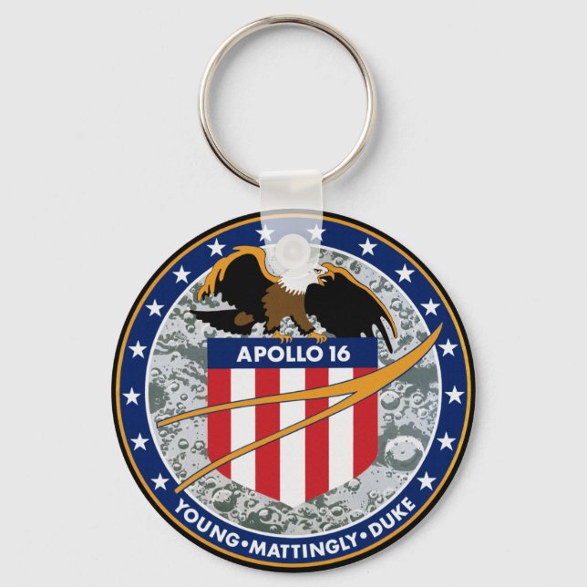 Apollo 16 NASA Mission Patch Logo Key Ring (Front)