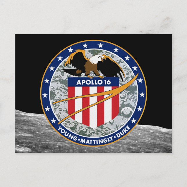 Apollo 16 NASA Mission Patch Logo Postcard (Front)