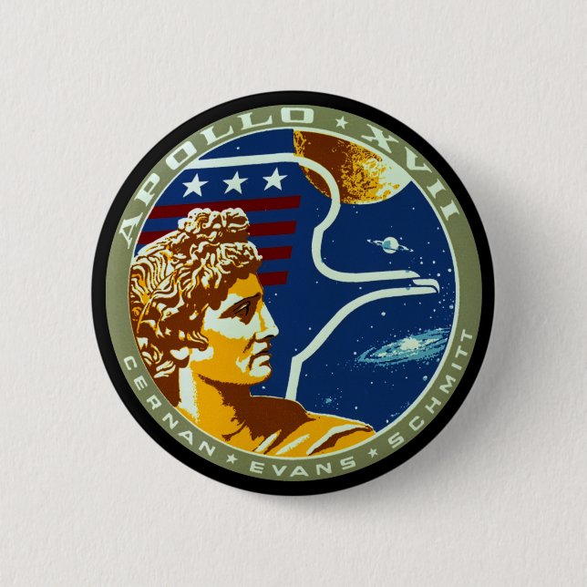 Apollo 17 6 cm round badge (Front)