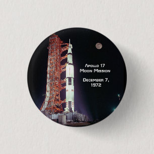 Apollo 17 Moon Mission 3 Cm Round Badge