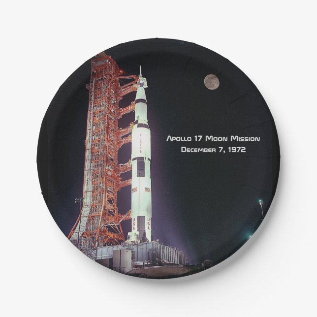 Apollo 17 Moon Mission Paper Plate (Front)