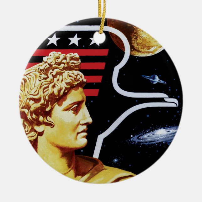 Apollo 17 NASA Mission Patch Logo Ceramic Tree Decoration (Front)