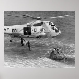 Apollo 17 Splashdown and Recovery Poster