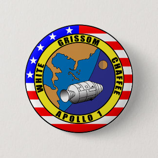 Apollo 1 6 cm round badge