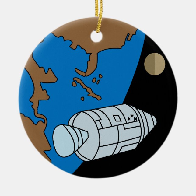 Apollo 1 Mission Patch Logo Ceramic Tree Decoration (Front)