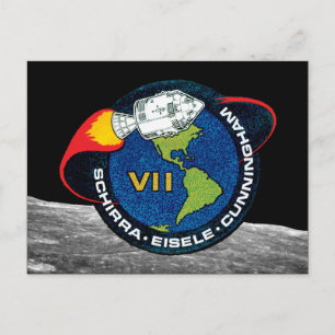 Apollo 7 NASA Mission Patch Logo Postcard