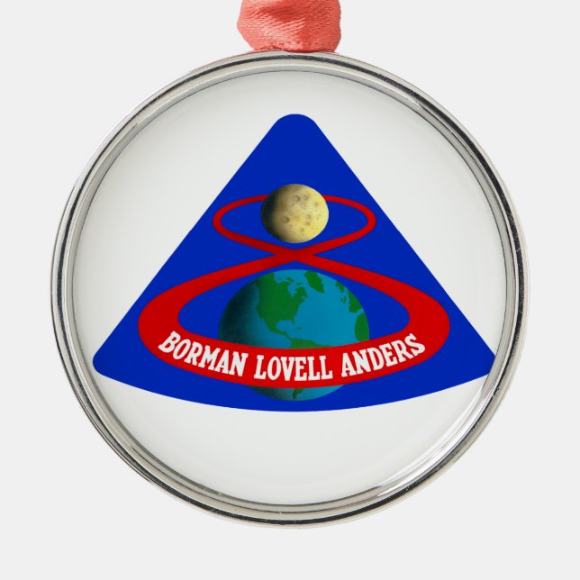 Apollo 8:  First Men To The Moon! Metal Tree Decoration (Front)