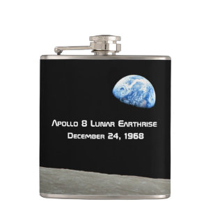 Apollo 8 Lunar Earthrise 50th Anniversary Hip Flask